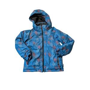 Kamik Boys Blue Geometric Hooded Ski Jacket Heavyweight Winter Coat Size 6